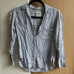 Abercrombie size small striped white and blue button up blouse